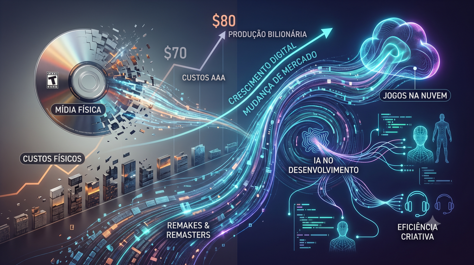 O novo mapa dos games: custos recordes, fim do disco e a era da IA